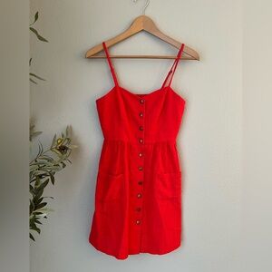 🌟3 for $30🌟 Urban Outfitters Cherry Red Button Down Dress, Small